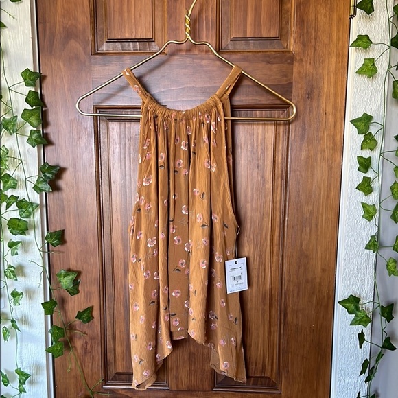 O'Neill Tops - O'NEILL NWT Floral Sleeveless Boho Beach Tank Top in Brown | M